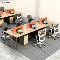 Poste de travail de bureau en bois JIUSHUN, design moderne, pour 2, 4, 6 ou 8 personnes, avec cloisons de séparation