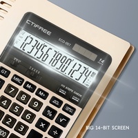 Calculatrice financière de bureau à LED solaire CTIFREE ECO-007 avec logo personnalisable, grand écran, en plastique durable