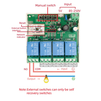 EWeLink 1/2/4 canaux Smart WiFi Bt sans fil Module de commutation de relais de Contact sec APP télécommande 2.4G RF récepteur 12V 220V