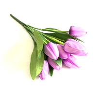 Fleur artificielle tulipe à 9 têtes pointues, fausse fleur pour la décoration et l'arrangement de la maison, bouquet de gros pour le commerce extérieur