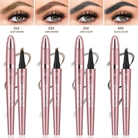 Crayon à sourcils liquide de maquillage professionnel en gros stylo à sourcils microblading étanche à double tête à séchage rapide et longue durée