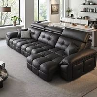 Canapé modulaire noir, durable, confortable et au design moderne pour la maison, le bureau, l'appartement, le salon ou les moments de détente.