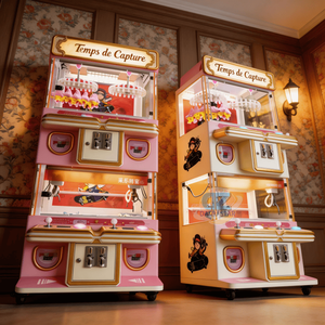 Mini-machine à grue pour 4 joueurs avec accepteur <span class=keywords><strong>de</strong></span> billets et <span class=keywords><strong>de</strong></span> pièces, lecteur <span class=keywords><strong>de</strong></span> <span class=keywords><strong>cartes</strong></span>, jeu d'arcade personnalisé, son réaliste et lumières clignotantes en métal - Product Image 2