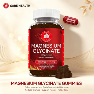 Gomitas <span class=keywords><strong>de</strong></span> Glicinato <span class=keywords><strong>de</strong></span> <span class=keywords><strong>Magnesio</strong></span> <span class=keywords><strong>de</strong></span> Marca Privada OEM, 2200 mg, 60 Unidades, Alta Absorción, Alivio Muscular, Salud Cerebral para Adultos, Personalizadas - Product Image 1