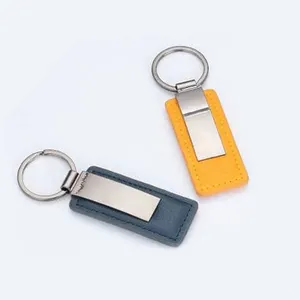 Leather Keychain Holder Leather Engravable Blanks Key Chain Personalized Laser Black Leather Key Chain Keychains
