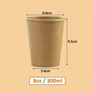 Tốt Nhất-Người Bán 400Ml (12Oz) Dùng Một Lần Phân Hủy Sinh Học Kraft Giấy Ly Cà Phê Với Nắp 8Oz ~ 16Oz Lạnh Uống Cup Lạnh Cốc