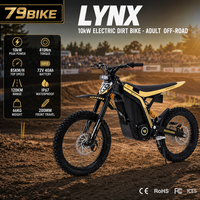 Moto électrique tout-terrain LYNX à couple élevé, couple de roue de 410 Nm, puissance de pointe de 10 kW, 72 V, moto tout-terrain pour adultes, enduro, course, vélo électrique, escalade
