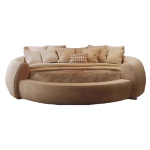 <span class=keywords><strong>Lit</strong></span> Moderne 2x2m Style Italien Minimaliste Luxe Léger Double Nid d'Oiseau Princesse Mariage Chambre Principale Hôtel Citrouille Couple - Product Image 5