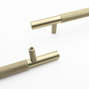 Luxuriöse Schlichte Kleiderschrankgriffe Gerändelt Schwarz Gold Silber Gebürstete Schrankknöpfe Aluminium Geprägte Küchengriffe - Product Image 6