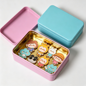 Adorable boîte en métal portable pour enfants, petite boîte à bonbons dorée, durable, pour cadeaux de fête, vente en gros uniquement - Product Image 3