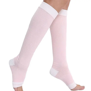 <span class=keywords><strong>Calze</strong></span> a compressione a punta aperta in Nylon da <span class=keywords><strong>donna</strong></span> supporto segmentato <span class=keywords><strong>calze</strong></span> a maglia Multi-stile - Product Image 3