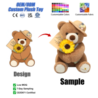Jouet en peluche mignon, vêtements et accessoires pour ours en peluche, ours fleuri personnalisé, cadeau kawaii pour la Saint-Valentin, décoration de chambre, vente en gros, OEM personnalisé