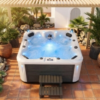 Jacuzzi de Acrílico Resistente en Venta, Spa Exterior Económico para 4 Personas, 38 Jets, Bañera de Hidromasaje de Lujo con Sistema Balboa