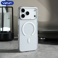 VAWI B349 Coque transparente étincelante avec cadre d'objectif incrusté de diamants pour iPhone 17 Pro Max, coque antichoc pour 17 Pro Air