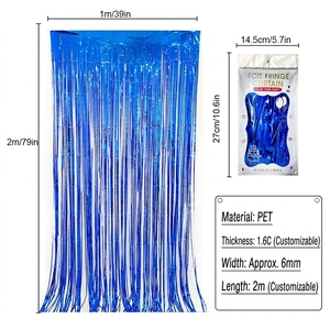 Tenda di Glitter in Plastica 1x2M con Nappe, Sfondo Decorativo per Feste di Compleanno e Matrimoni - Product Image 4