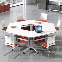Table pliante en bois moderne et chaises de conférence pour les espaces scolaires, domestiques, hospitaliers et de bureau