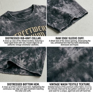 T-shirts Oversize Vintage 2026 Effet Délavé à l'Acide, Impression Graphique Personnalisée, Streetwear Y2K pour Hommes, Coton Lourd 100% Effet Vieilli, T-shirt à Prix Bas - Product Image 2