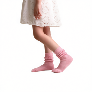 Chaussettes montantes en coton rose DB Kids Scrunch pour enfants de 3 à 5 ans, style décontracté, pour usage quotidien - Product Image 1
