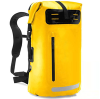Sac à dos étanche en PVC 35L IPX-6 avec fermeture à enroulement et flottant pour le kayak, la navigation de plaisance, la voile et le camping