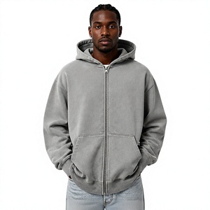 Sudadera con capucha de alta calidad, extragrande, de peso pesado, con cremallera completa, de forro polar transpirable, para hombre 2026 - Product Image 1