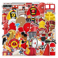 Autocollants en vinyle personnalisés de haute qualité sur le thème des pompiers pour ordinateur portable, bouteille d'eau, skateboard, décoration de voiture