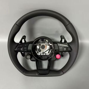 Volante de Cuero Estilo M Compatible con Audi TT R8 MK3 TTRS TTS <span class=keywords><strong>MK2</strong></span> S3 <span class=keywords><strong>S4</strong></span> S5 S6 S7 RS3 RS4 RS5 RS6 RS7 A3 A5 A6 - Product Image 1