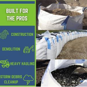 Sacs de grande capacité imperméables et résistants, sacs en vrac pour déchets de chantier, <span class=keywords><strong>gravats</strong></span>, jardin, gravier gris, <span class=keywords><strong>sac</strong></span> de stockage en vrac, <span class=keywords><strong>sac</strong></span> de déchets de construction, Fibc - Product Image 5