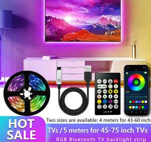 Nouvelle bande lumineuse <span class=keywords><strong>LED</strong></span> pour fond de télévision WS2812B IP20, contrôle par application, RGB, intelligente, à intensité variable, lumière d'<span class=keywords><strong>ambiance</strong></span> pour jeux et musique - Product Image 1