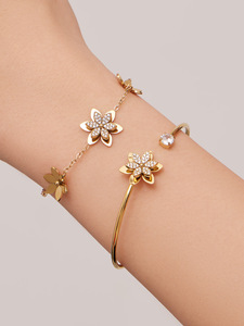 Parures de bijoux en acier inoxydable 316L plaqué or PVD 14K 18K anti-ternissement avec zircon, étanches, de luxe pour femmes - Product Image 5