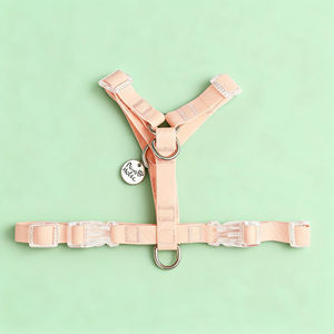 Arnés de perro en forma de Y impermeable con revestimiento de PVC Rosa Estilo de lujo Simple y elegante Lavable OEM ODM al por mayor - Product Image 1