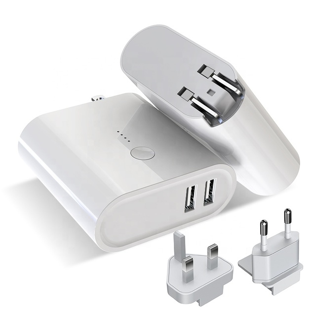 New Innovative Product 2 In1 Wall Chargers Power Bank 5000 MAh Portable Charger Wireless Power Bank case Phone Charger Portable