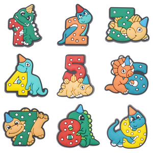 Hebillas Decorativas de Plástico Suave de PVC para Zapatos con Diseños de Dinosaurios de Dibujos Animados y Números, Modelo <span class=keywords><strong>402</strong></span> - Product Image 3