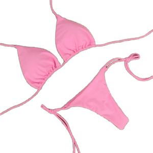 Conjuntos de Bikini de Dos Piezas de Algodón de Lujo Personalizados para Mujer, Secado Rápido, Ligeros, Traje de Baño Cheeky 2024 - Product Image 3