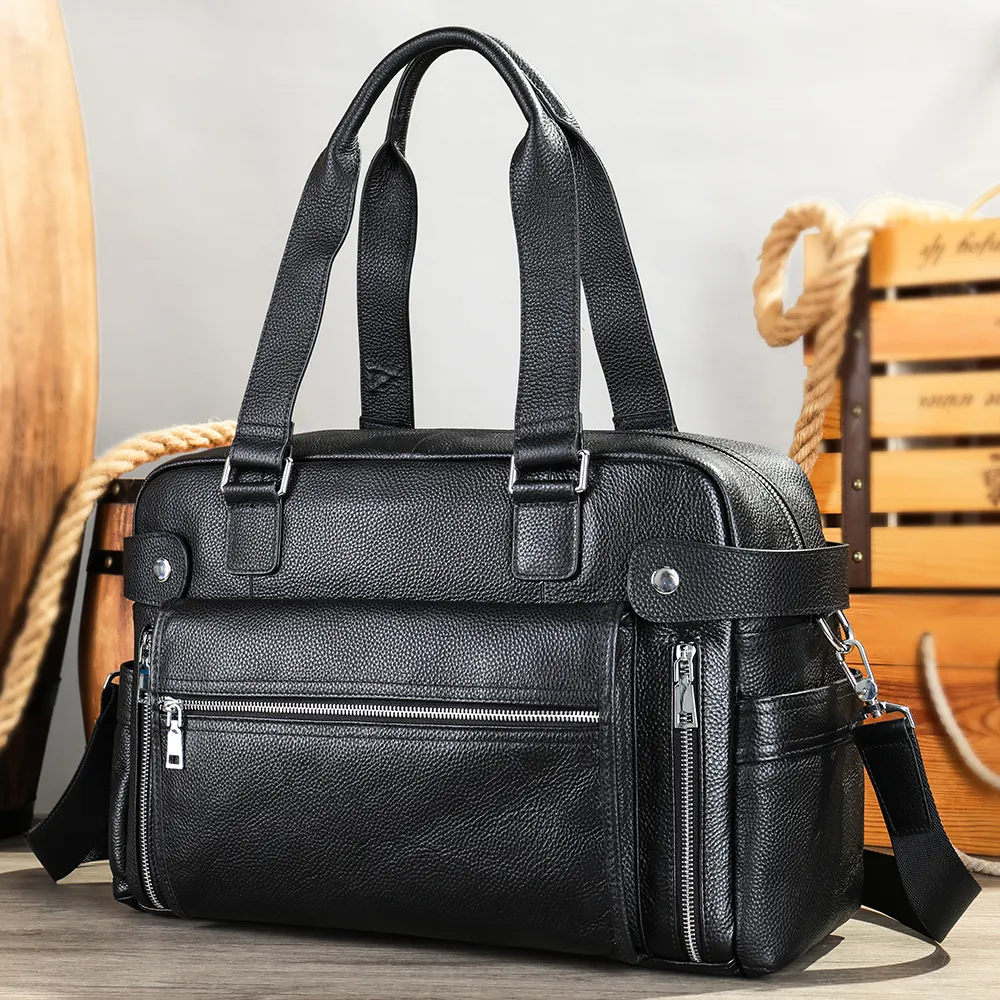 Marrant Design Genuine Leather Men Handbag Business Laptop Bag Men Shoulder Bags Leather Travel Duffle Bag Men