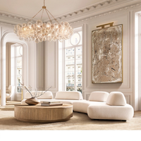 Meubles de salon de style luxueux, canapé modulaire personnalisable avec revêtement en tissu, profondeur de siège réglable