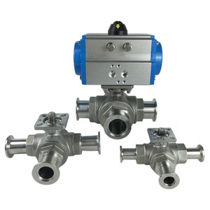 Stainless Steel T Port PTFE <b>Seal</b> Three Way Vacuum Pneumatic Ball Vacuum Pneumatic Ball - Product Image 5