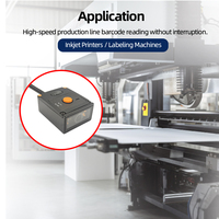 LONVILL IP65 Casing Paduan Seng Tahan Jatuh 1.5m 2 Output Isolasi Cahaya Pembaca Barcode Tetap Kode DPM untuk Mesin Pelabelan