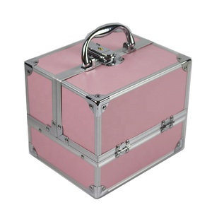 Trousse de Maquillage Rose Tendance : Organisateur de Beauté, Maquillage et <span class=keywords><strong>Nail</strong></span> <span class=keywords><strong>Art</strong></span>, Boîte de <span class=keywords><strong>Rangement</strong></span> de Voyage en Aluminium pour Cosmétiques - Product Image 4