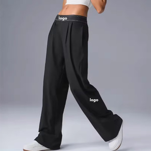 <span class=keywords><strong>Pantaloni</strong></span> da <span class=keywords><strong>donna</strong></span> in raso a vita alta, ad asciugatura rapida, traspiranti, vestibilità regolare, versatili, tinta unita, casual, a <span class=keywords><strong>gamba</strong></span> <span class=keywords><strong>larga</strong></span>, elasticizzati - Product Image 1