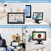 Moniteur Full HD de 7 pouces résolution 1024x600 petit moniteur IPS portable 1080P avec haut-parleurs intégrés caméra de vidéosurveillance à entrée VGA AV