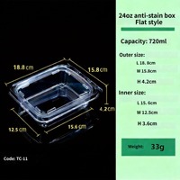 Boîtes en plastique pliables transparentes en PET recyclables et écologiques personnalisées pour les desserts, les biscuits, les gâteaux, le pain, les fruits, les noix, les aliments