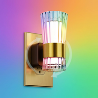 Lampes de nuit LOHAS RGB à changement de couleur 180 °   Lampe murale rotative avec capteur crépusculaire pour chambre et couloir