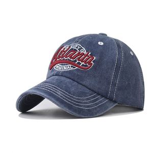 Gorra de Béisbol de Algodón Desgastado Vintage con Bordado Personalizado de Atlanta, Estilo Casual y Deportivo para Exteriores - Product Image 1