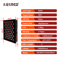 Panneau de luminothérapie de bureau ILUXRED, dispositif LED infrarouge à lumière rouge avec télécommande pour usage domestique
