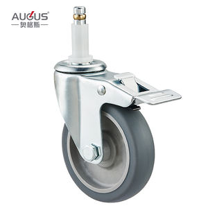 Geräuschlose 4 Zoll 3 Zoll TPR Lenkrolle 75 mm Schaft Lenkrolle für Reinigungsgeräte und Möbel - Product Image 4