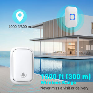 <span class=keywords><strong>Sonnette</strong></span> <span class=keywords><strong>sans</strong></span> <span class=keywords><strong>fil</strong></span> Daytech avec écran LED, conception étanche, auto-alimentée, économie d'énergie, matériau ABS noir/blanc, usage domestique - Product Image 4