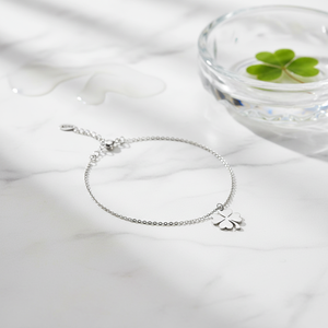กำไลข้อมือเงินแท้ 925 ดีไซน์ใบโคลเวอร์นำโชค ผลิตในตุรกี - Product Image 3