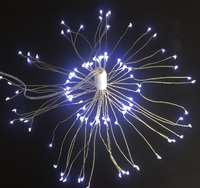 Guirlande lumineuse LED 120 fils de cuivre, effet feux d'artifice, IP65, rechargeable, pour Noël, 8 fonctions, télécommandée, effet crépitant, pour les fêtes