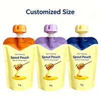 Pochette alimentaire réutilisable personnalisée pour bébé, imprimée, portable, anti-fuite, pour lait, gelée et liquides, avec bec verseur, pour la pâtisserie et les activités extérieures