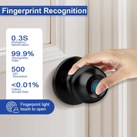 Serrure Intelligente Tuya à Commande par Application, Sans Clé, avec Empreinte Digitale, Reconnaissance Faciale, Poignée à Bille, RFID, pour Armoire Domestique, Sécurité Porte en Bois, Serrures Intelligentes Cloud